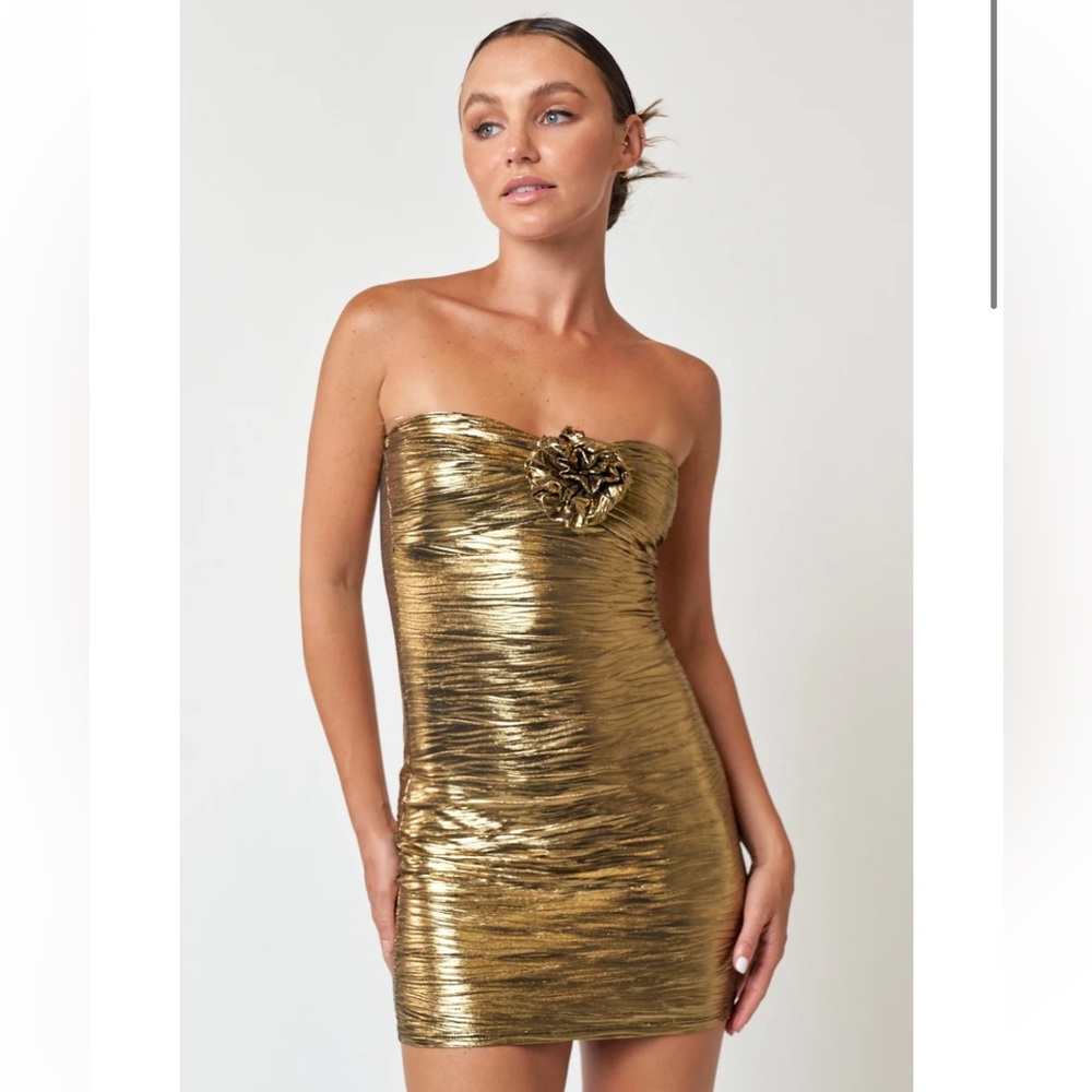 Serena Mini Dress Gold